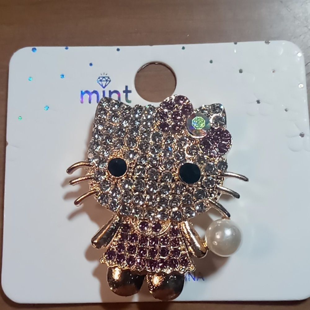 Hello Kat brooch